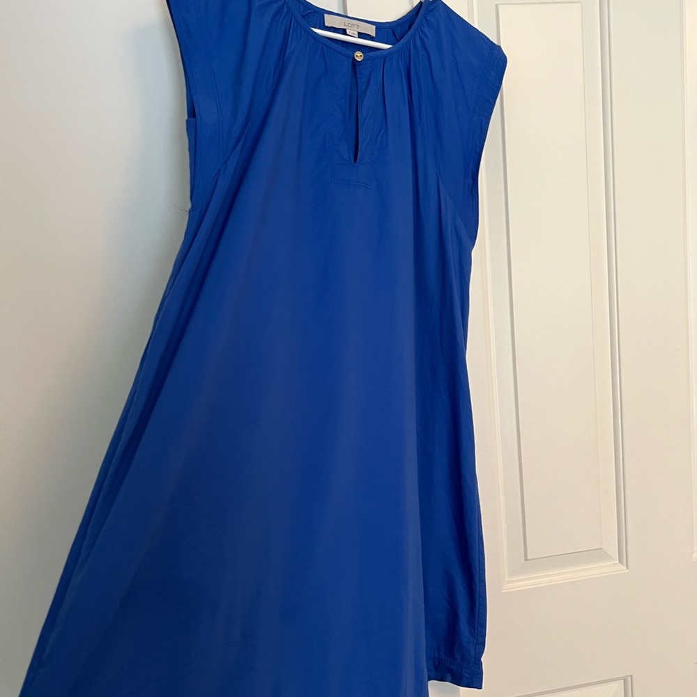 Petite Flutter Sleeve Split Neck Swing Dress - image 8